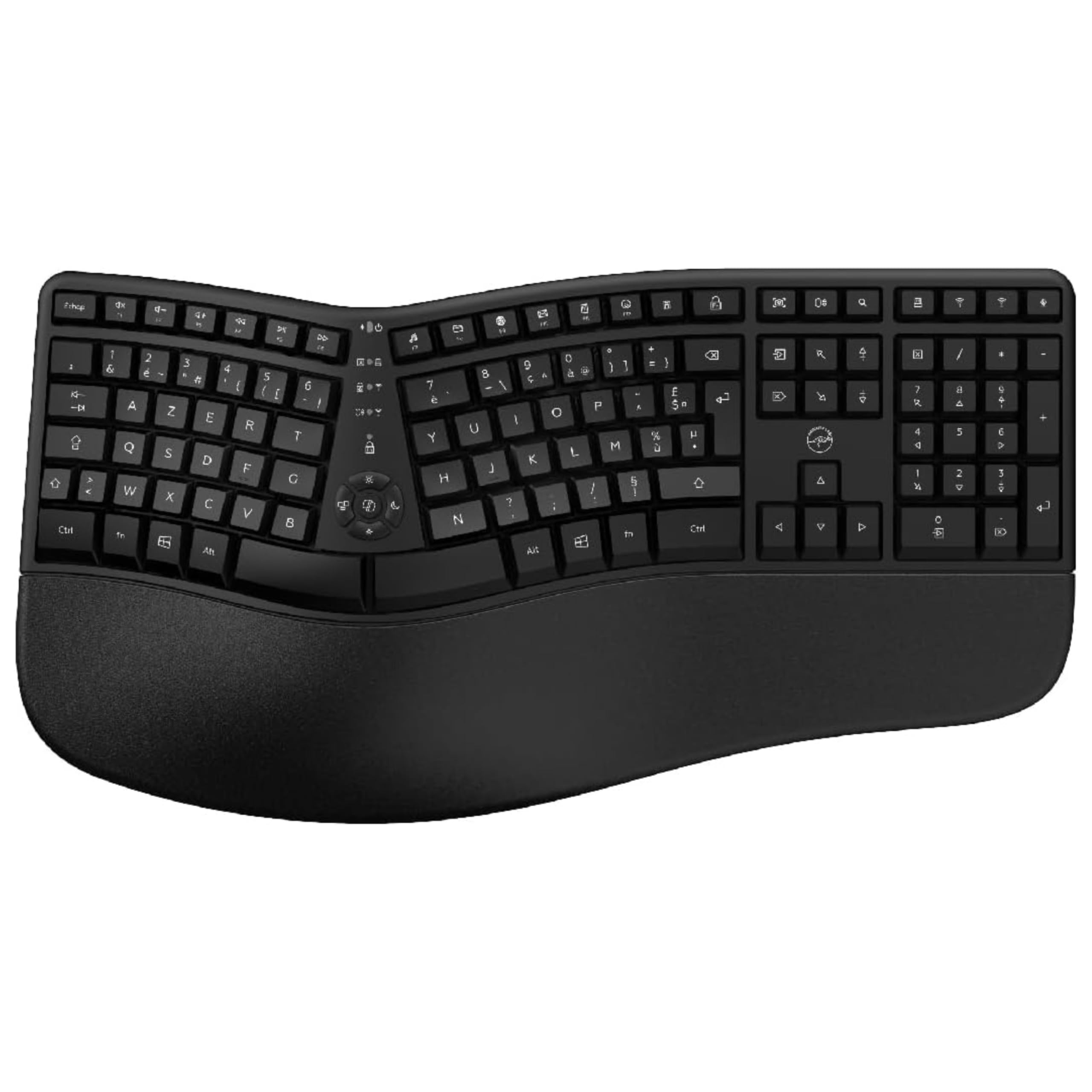 Mobility Lab – Ergo K30W Clavier Sans Fil Ergonomique AZERTY – Repose-​Poignets Mémoire de Forme – Connexion Multi-​Appareils – Inclinaison Ajustable – Frappe Fluide, Compatible, Idéal Télétravail