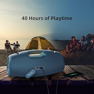 ZEALOT Bluetooth Speaker 120W Portable Wireless Outdoor Speaker with Subwoofer, IP67 Waterproof, EQ, LED Light, BT 5.3, 40H Playtime S78 Loud Bass, Large for Camping Beach Party Gifts(Blue)