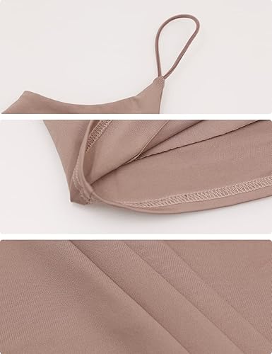 Miniatura 5 de Amilia - Camiseta básica de tirantes delgados para mujer (doble capa)