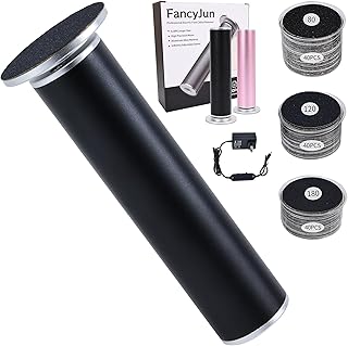 Removedor eléctrico de callos para pies con 120 discos de papel de lija (3 tamaños), removedor profesional de callos de aluminio de 800 RPM de 4.8 pulgadas para pies, lima de pies con control