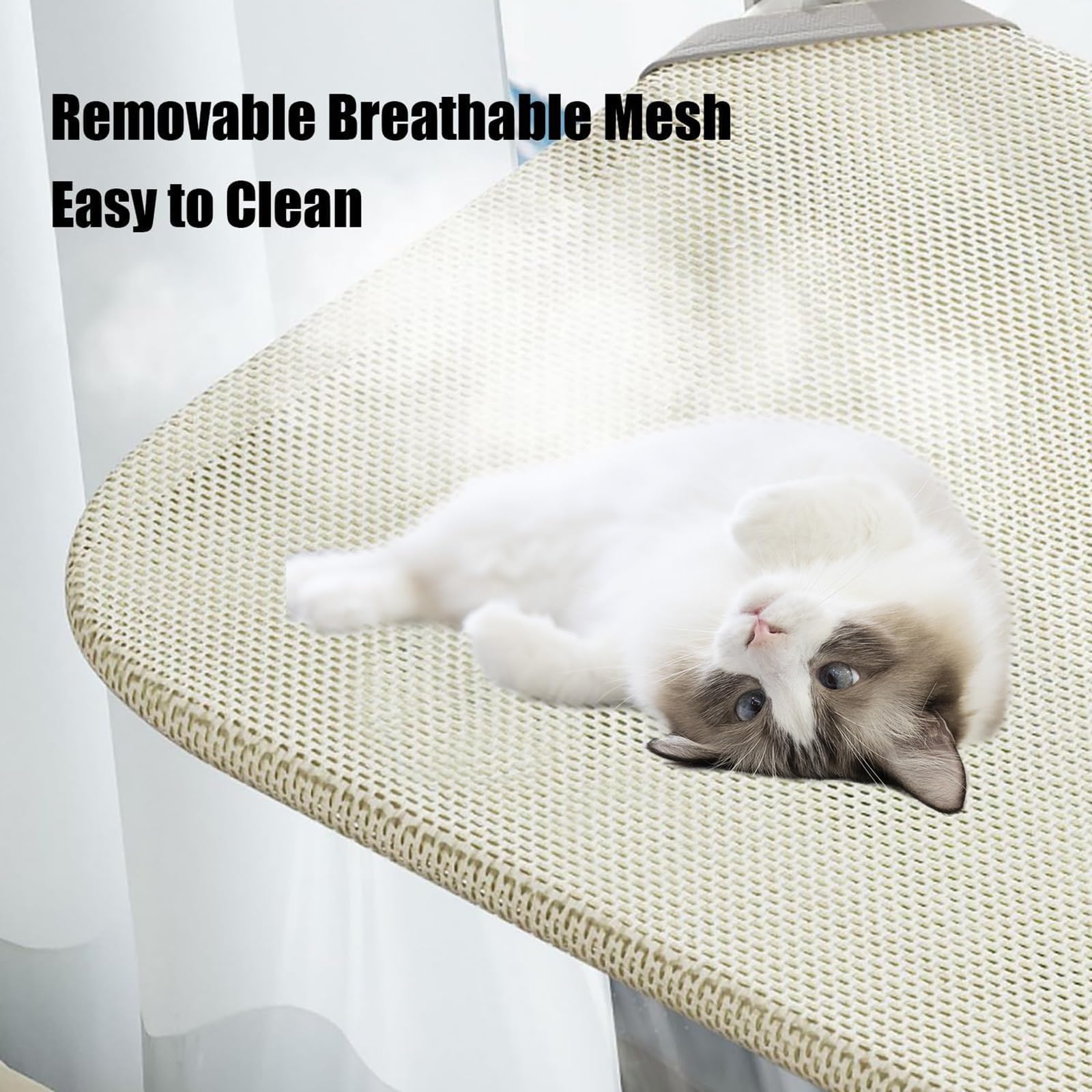 Hamaca de pared para gatos, hamaca plegable con ventosas para gatos de interior