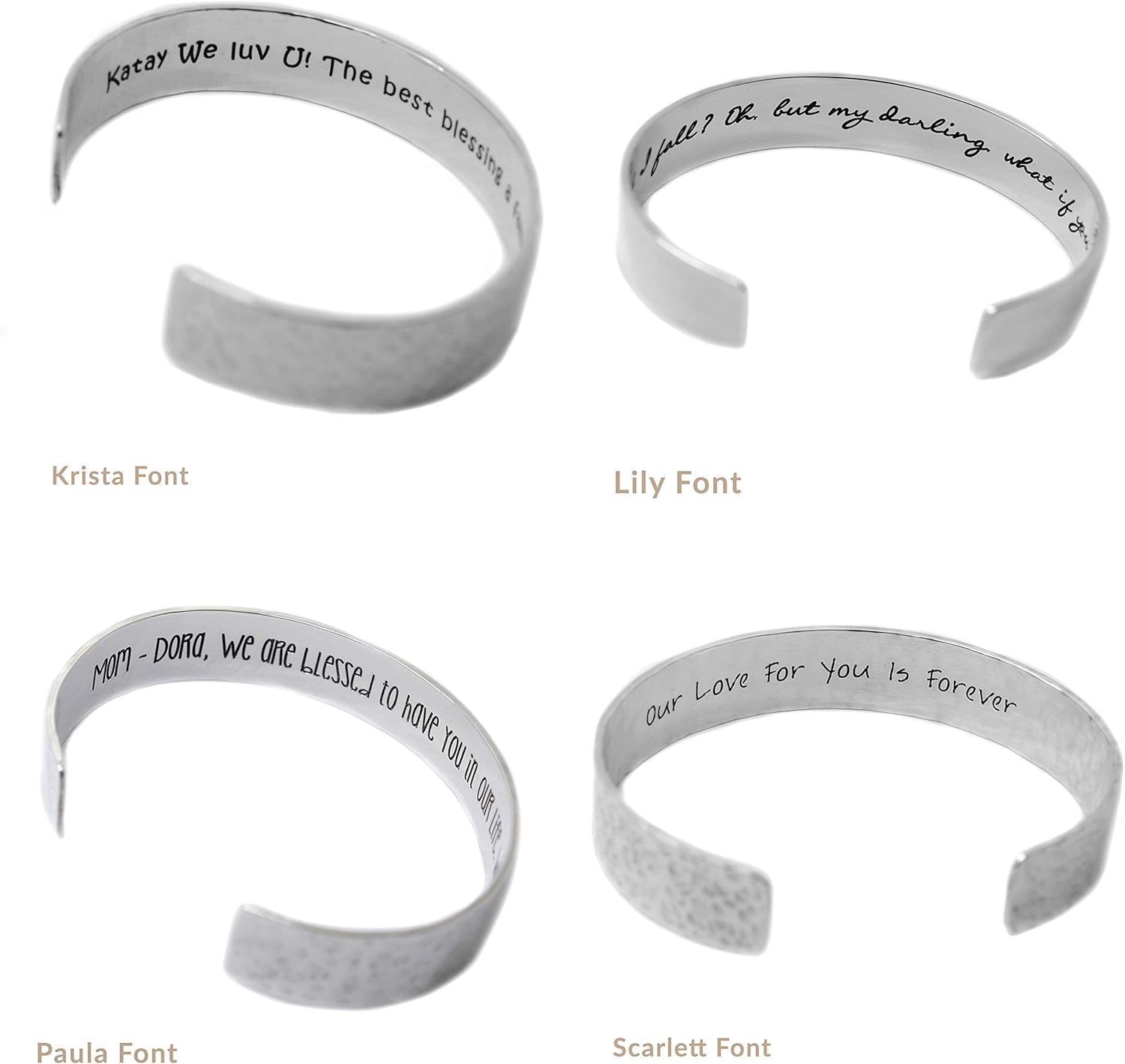 Sterling Silver Engraved Bracelet for Women - Customize for Mom Grandma Wife with Personalized Hidden Inspirational Quote Message from Son Daughter Husband .925 Silver - Image 7