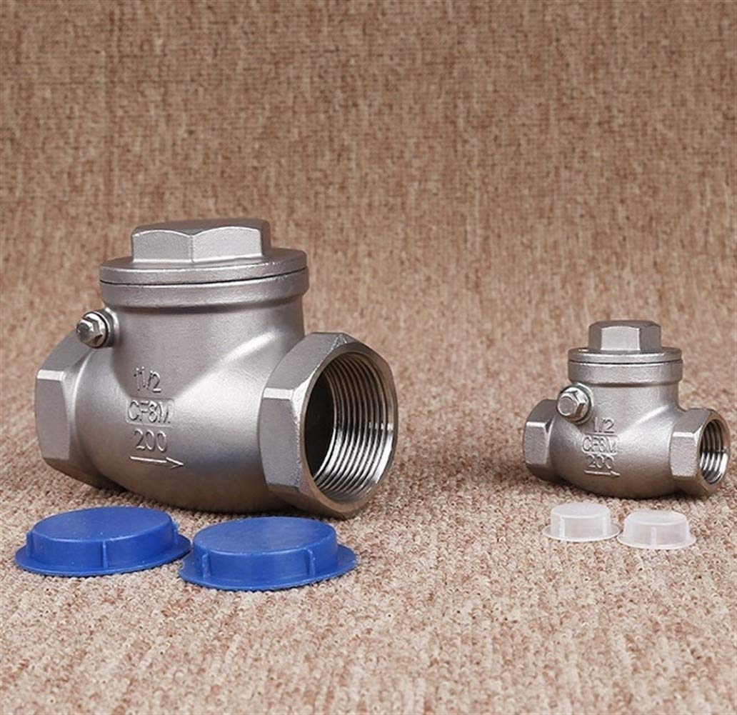 Válvulas de retención Acero Inoxidable 1/2 Pulgada DN15 DN20 DN25 PN16 CF8M Válvula de retención con Rosca Hembra Válvula de retención oscilante de Alta presión 200PSI(DN25)