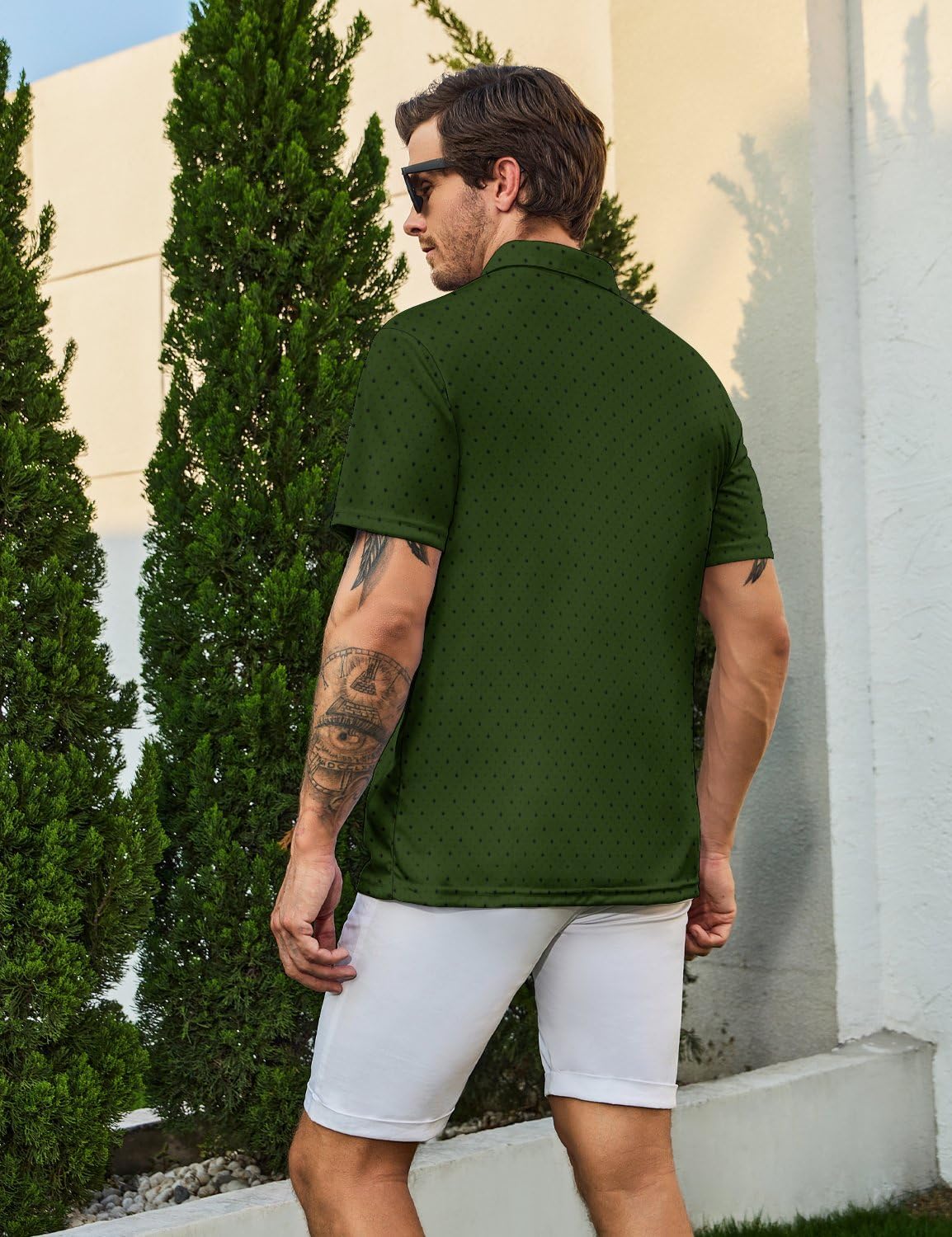 Golf Shirts for Men Funny Polo Short Sleeve Performance Moisture Wicking Quick Dry Mens Hawaiian Polo Shirt