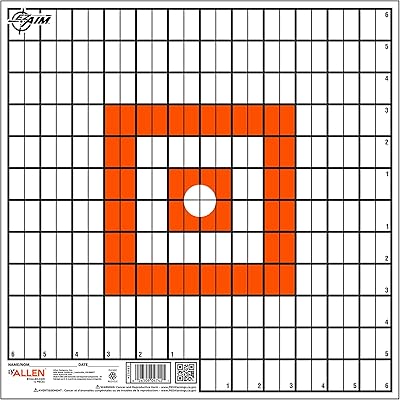 Allen Company Ez-Aim 12 inch x 12 inch Paper Grid Target, 12 Targets per Pack, Orange