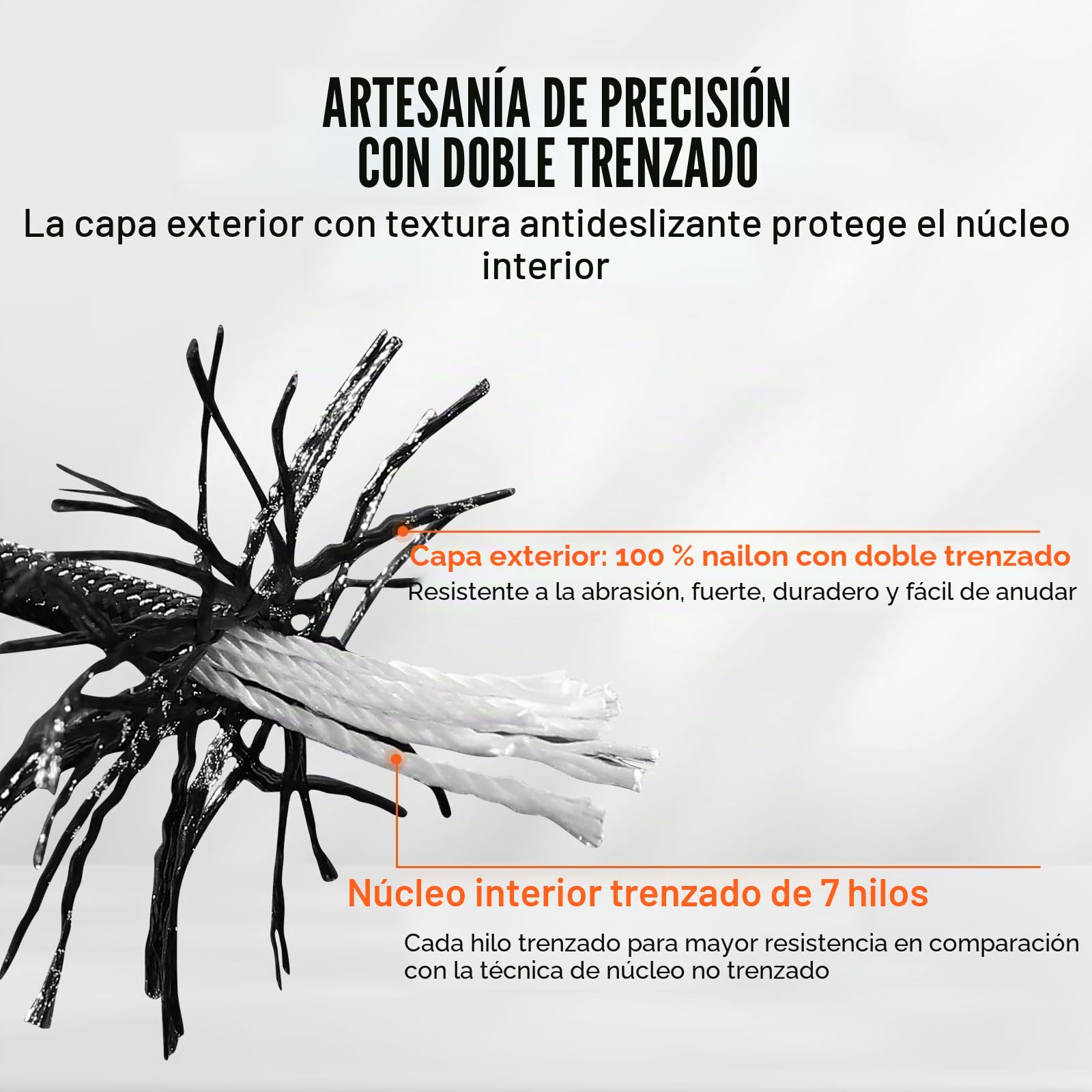 VEVOR Cuerda de Nailon Trenzado Negro, 5 mm x 76,2 m, 32 ​​hebras, 3,20 kN de Resistencia a la Rotura Cuerda de Escalada al Aire Libre para Senderismo en Roca, Camping, Columpio, Rescate en Rápel