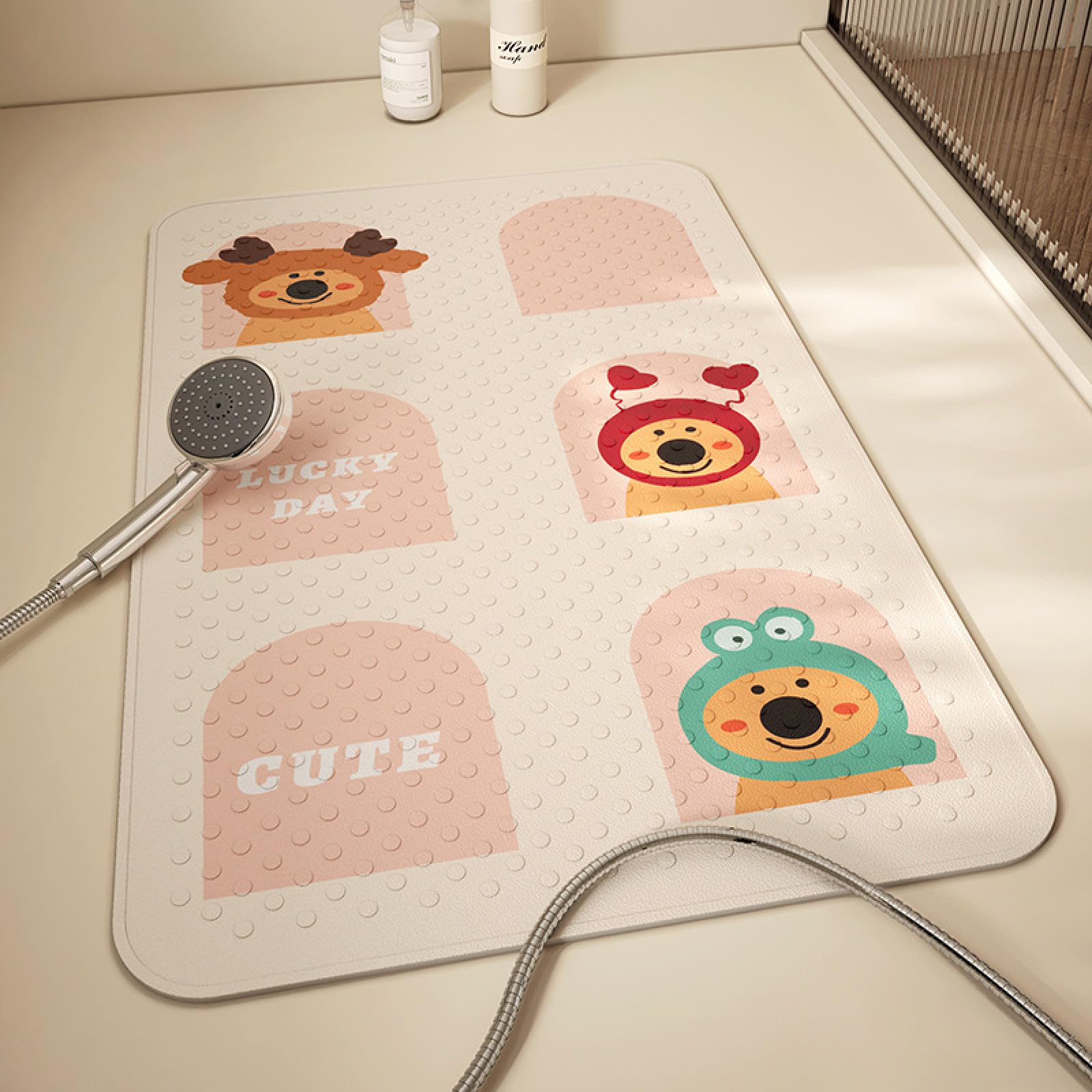 Tappeto Antiscivolo Doccia 60X90Cm Cartone Animato Stampa Tappetino Bagno,Antiscivolo Per Tappeti Vasca,Per Tappeti Lavabile In Lavatrice,Resistente Materiale Pvc Con Ventose