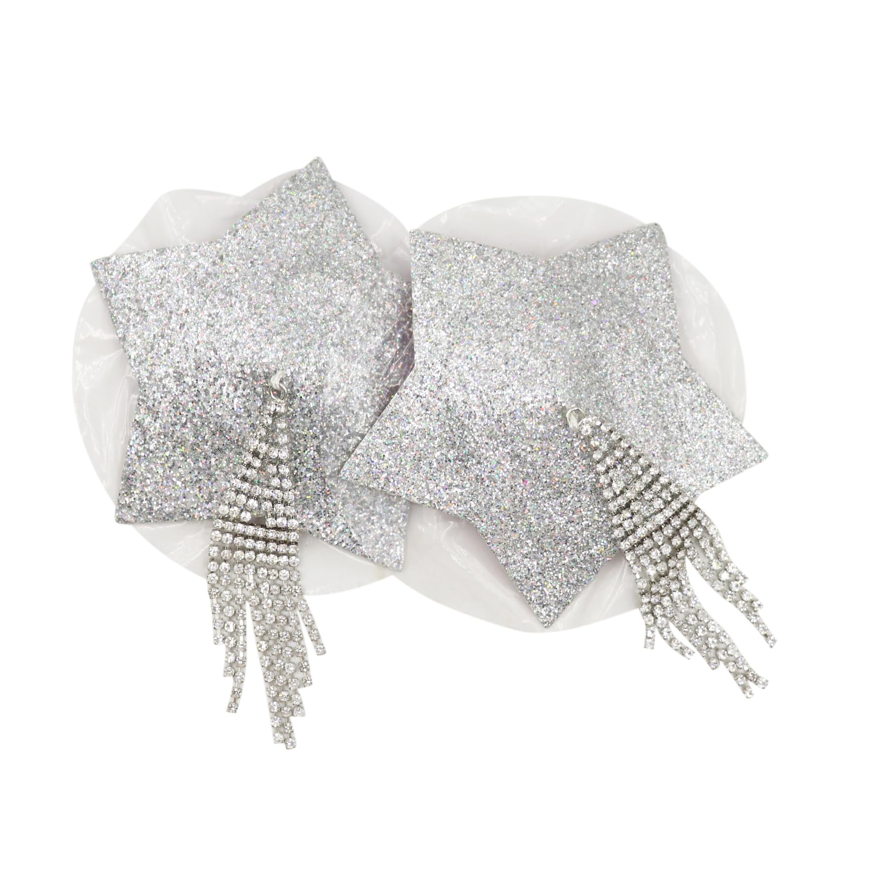 Reusable Silicone Sequin Adhesive Nipple Cover Pasties Bra with Tassel Star Pasties Adhesive Nipple Cover