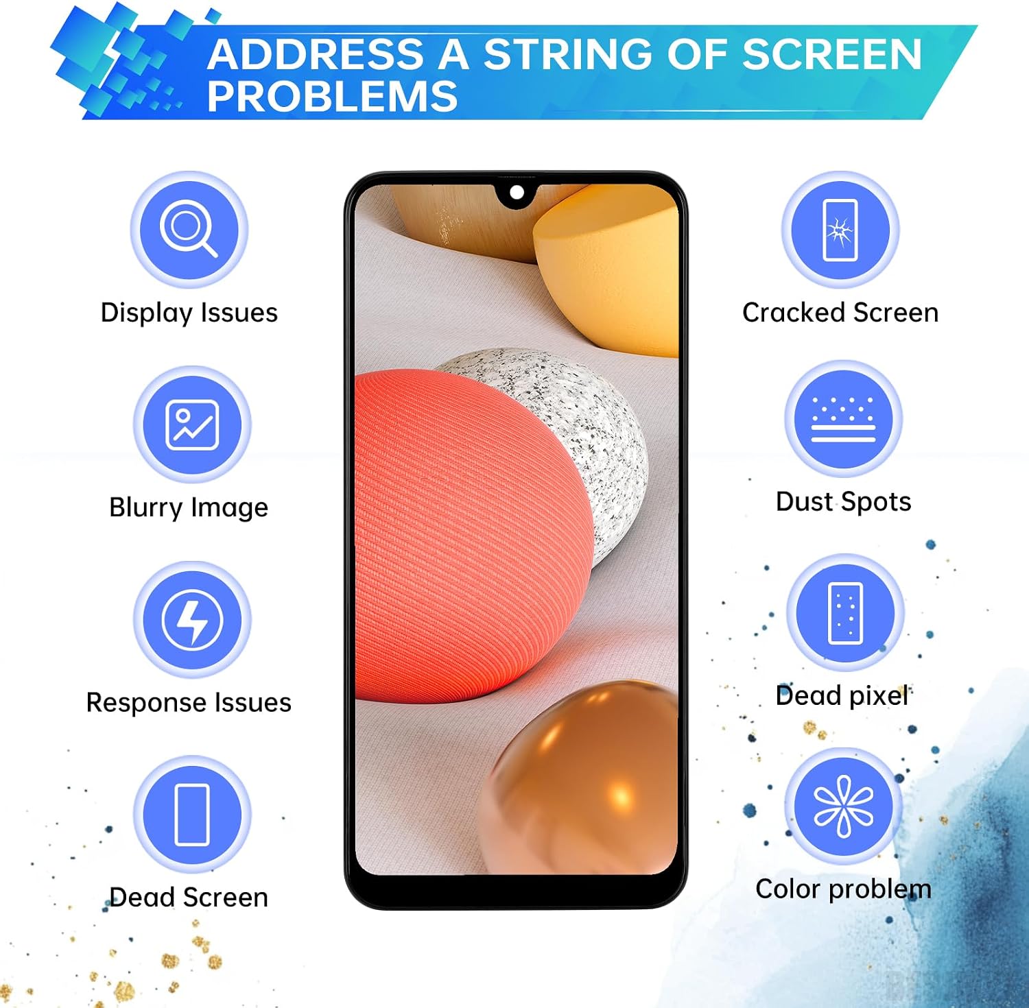 for Samsung Galaxy A42 5G Screen Replacement with Frame LCD Display Touch Digitizer Full Assembly Fix Glass with Repair Tools Kit SM-A426U SM-A426U1