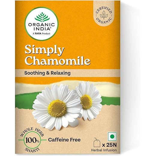 ORGANIC INDIA Simply Chamomile 25 Tea bags (Pack of 1)