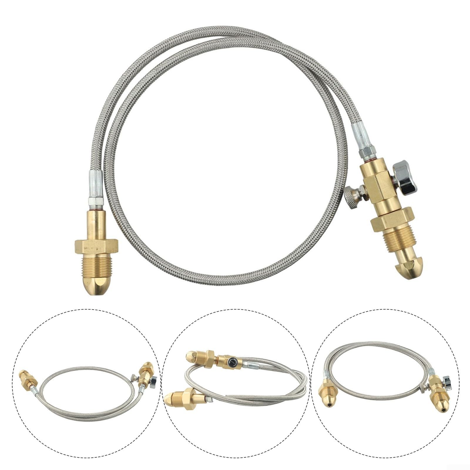 Manguera adaptadora de transferencia para tanques de argón, manguera de soldadura de gas inerte, manguera adaptadora reguladora de medidor de argón, manguera de conexión G de 5/8 pulgadas