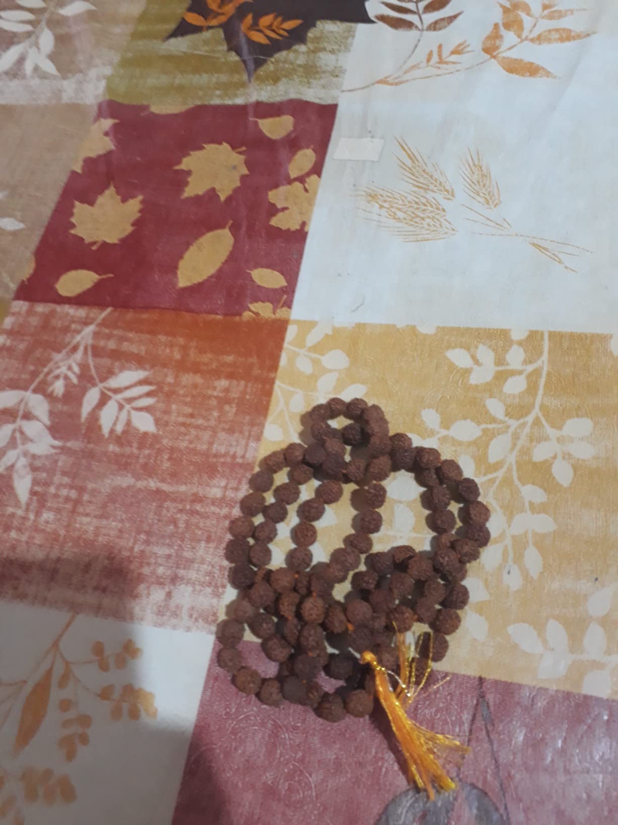 Petrichor - Certificato Rudraksha Mala originale con certificato per indossare e Japa Mala (5 rosari mukhi, 108 perle di mala/ghirlanda di rosario