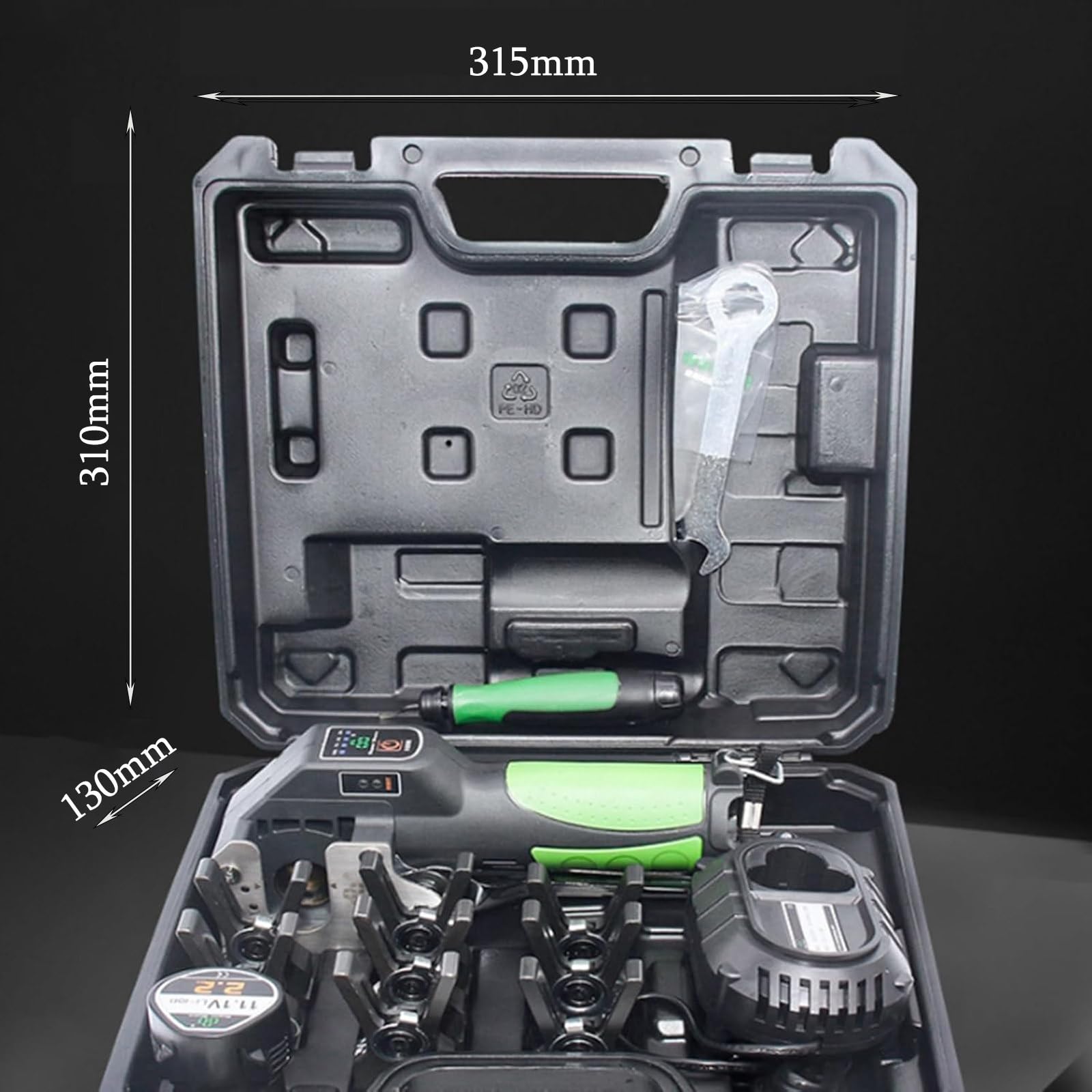 Utensile Elettrico per svasatura Senza Fili, Alimentato a Batteria al Litio, espansore Portatile per Tubi con Morsetti, efficiente per Tubi in Rame/Alluminio/Ottone, 8 Morsetti per Tubi