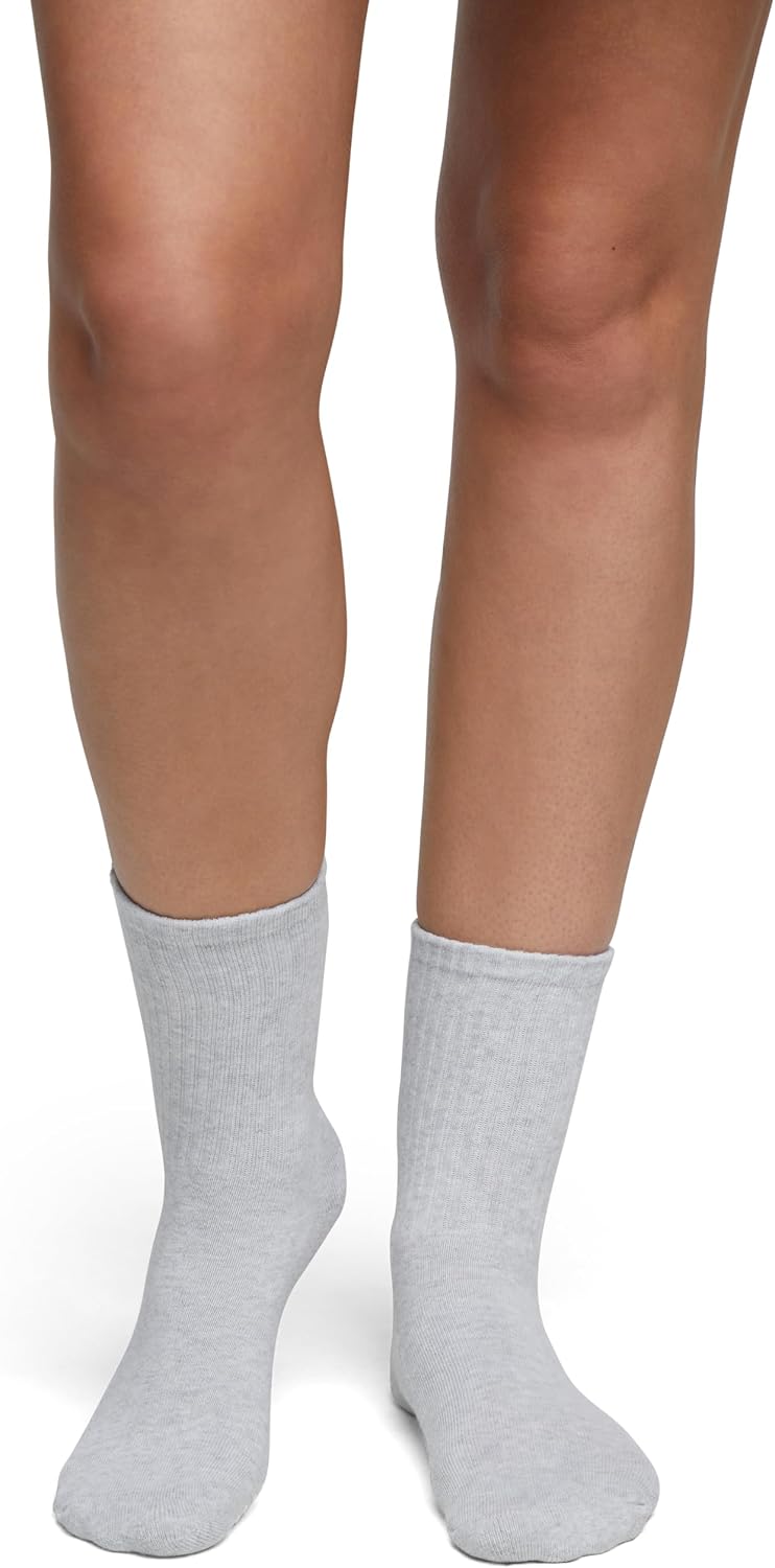 Balance Collection womens Joey Mid-crew Embroidered 2-pack Pilates Socks With Non-slip Grip