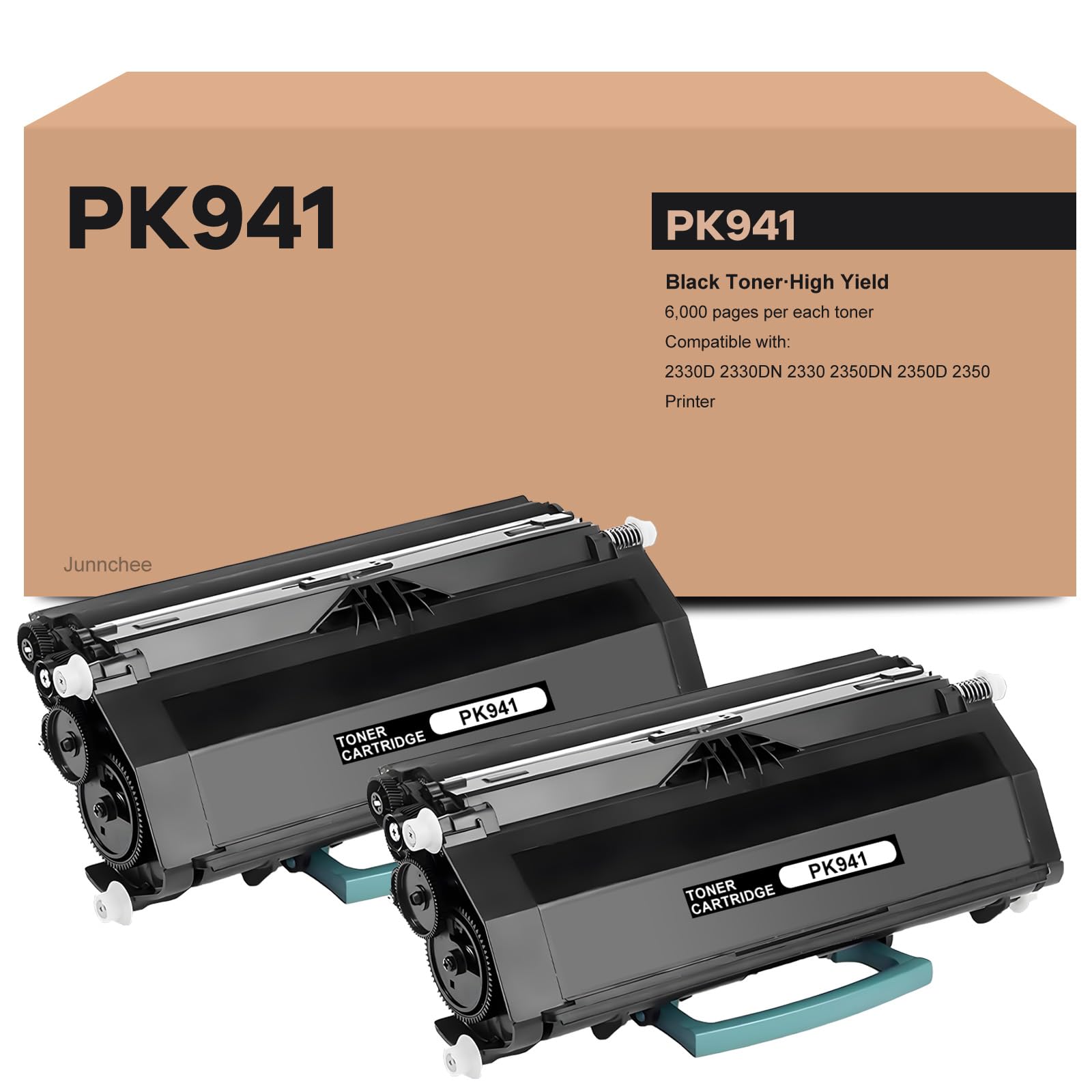 PK941 Black Toner Cartridge Replacement for Dell PK941 Toner Cartridge High-Yield for 2330D 2330DN 2330 2350DN 2350D 2350 Printer Ink, 2-Pack