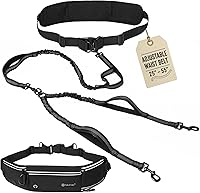 Vista 10 de Tails & Tales Correa de perro manos libres con bolsa para la cintura, soporte lumbar mejorado, correa reflectante elástica, cinturón ajustable