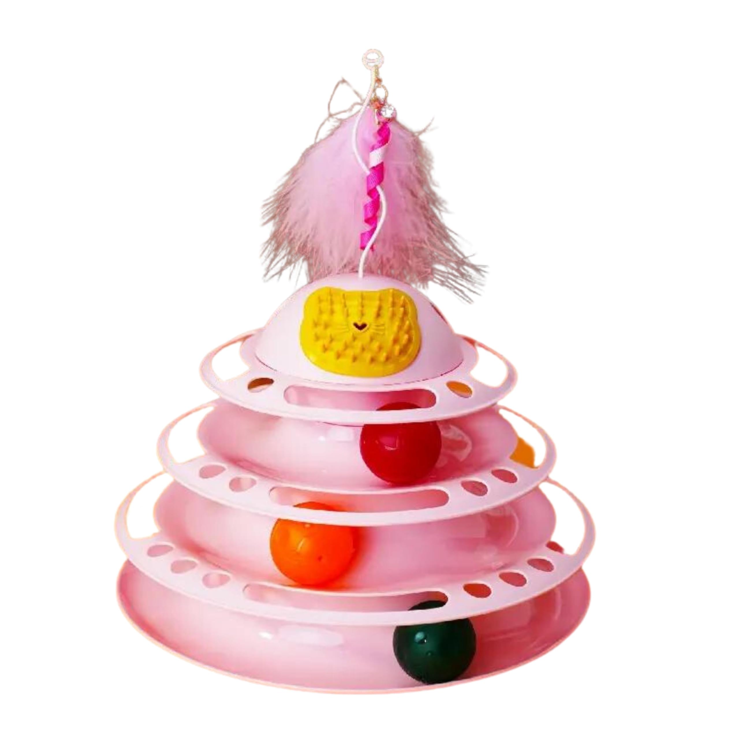 Foodie Puppies Cat Interactive 4 Level Feather Towers of Circle Track Roller with Moving Balls Interactive Play Toy for Small Dogs Kitten/Cat (Color May Vary) (4 Fun Tower Toy) (B0CKLP3B2W) Amazon Price History, Amazon Price Tracker