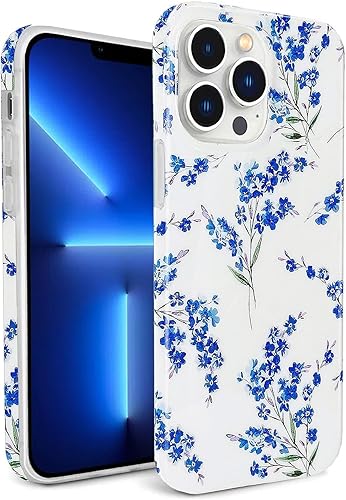 J.west Funda floral para iPhone 13 Pro de 6.1 pulgadas, diseño de patrón de flores de TPU suave, parachoques a prueba de golpes para mujeres y