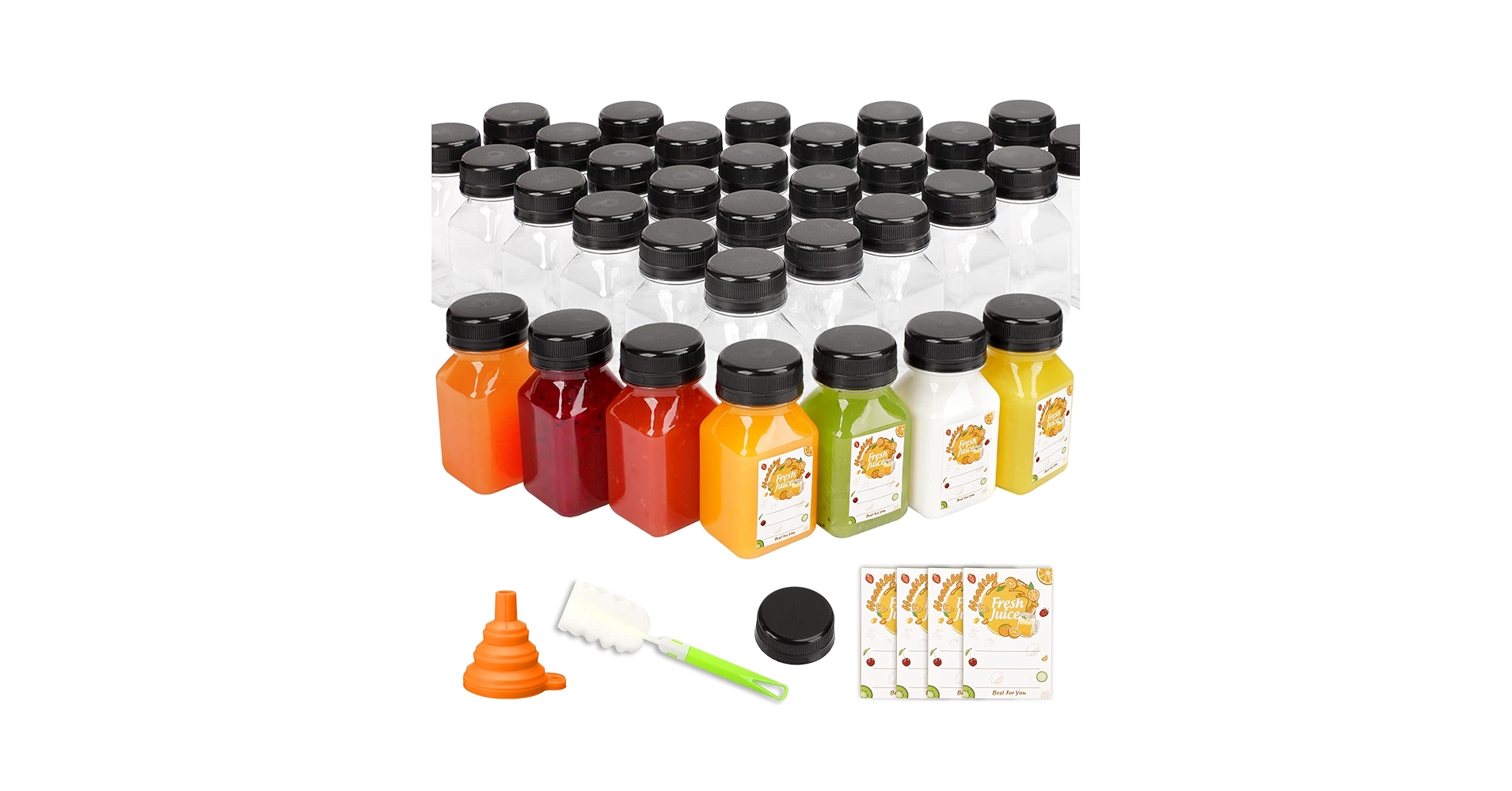 Amazon.com: TOMNK 45pcs Juice Bottles with Caps, 4oz Plastic