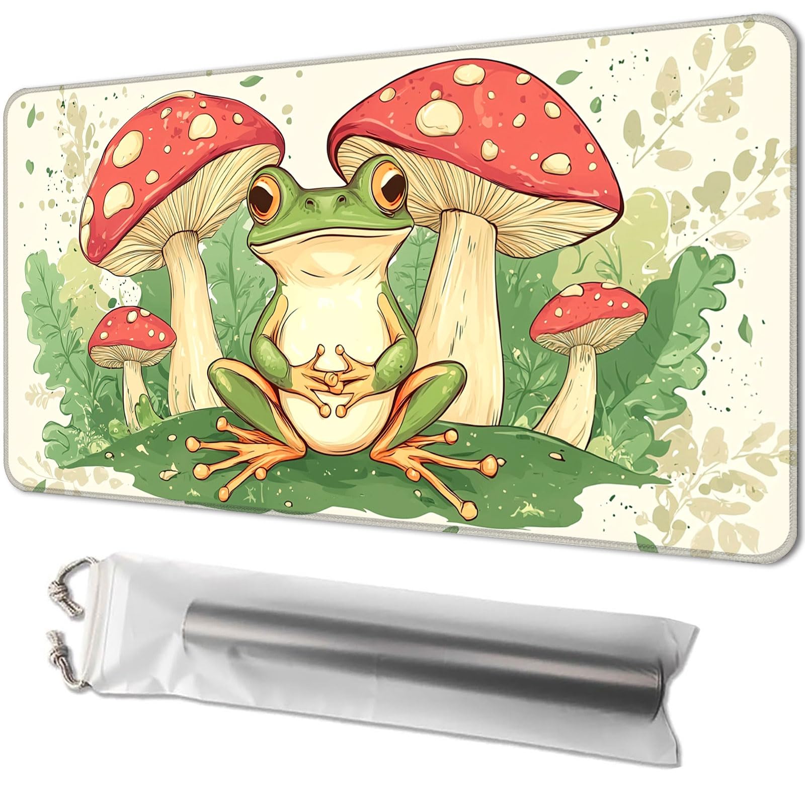 Playmat for TCG, with Free Storage Bags, Game Mat 24 x 14 inches, MTG and Board Game Mat for Cards, Ideal for Card Game Enthusiasts, Cute Cartoon Frog