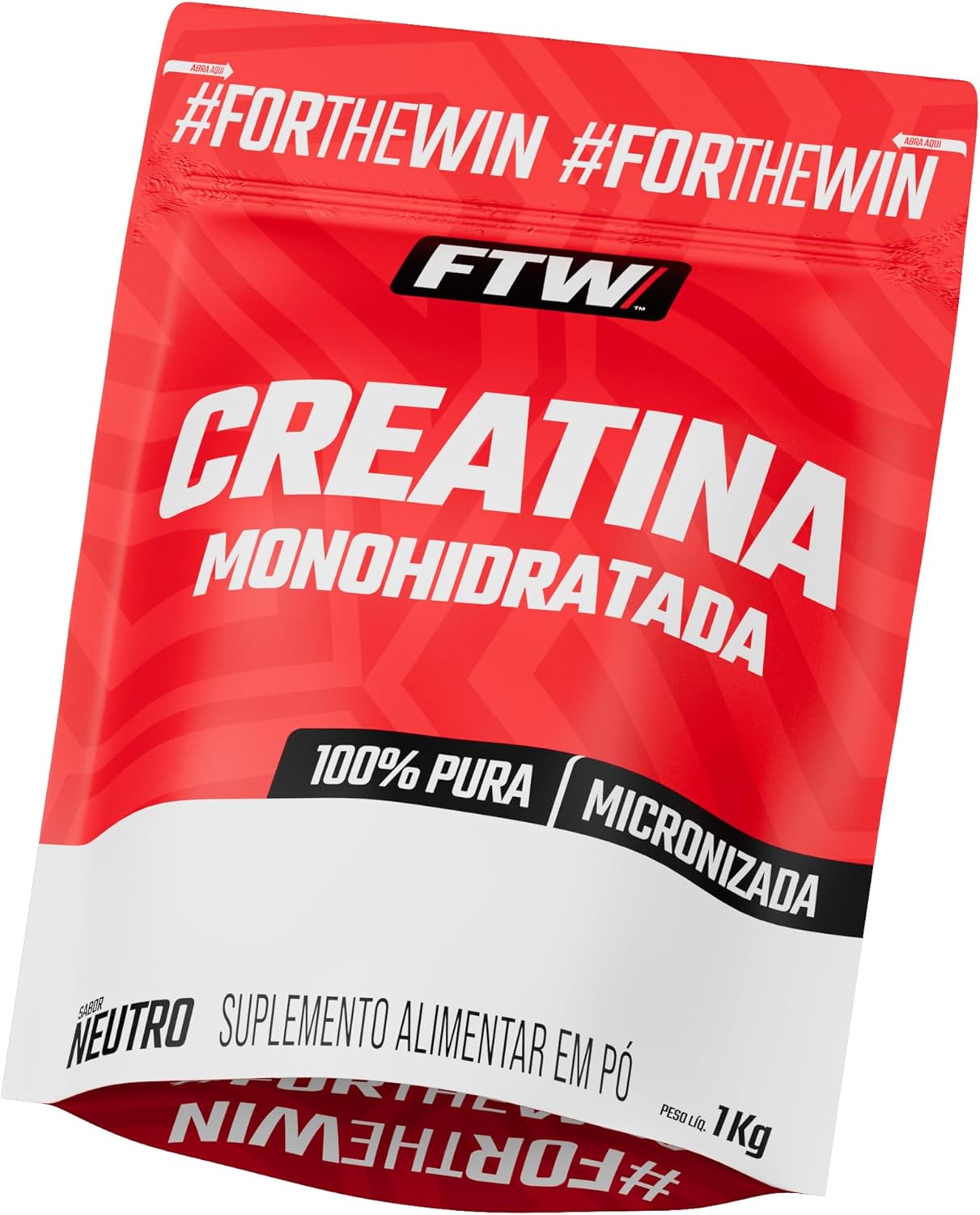 FTW Creatina Monohidratada 100% Pura - Explosão de Energia, Força e Resistência - Absorção Rápida para Ganho de Massa e Performance (Refil 1KG)