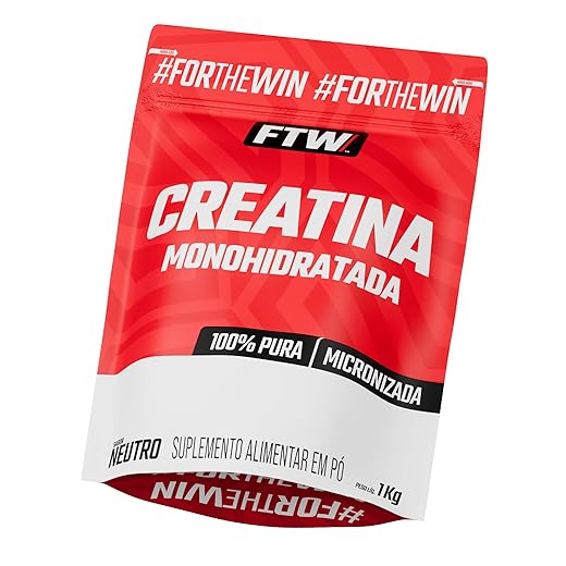 FTW Creatina Monohidratada 100% Pura - Explosão de Energia, Força e Resistência - Absorção Rápida para Ganho de Massa e Performance (Refil 1KG)