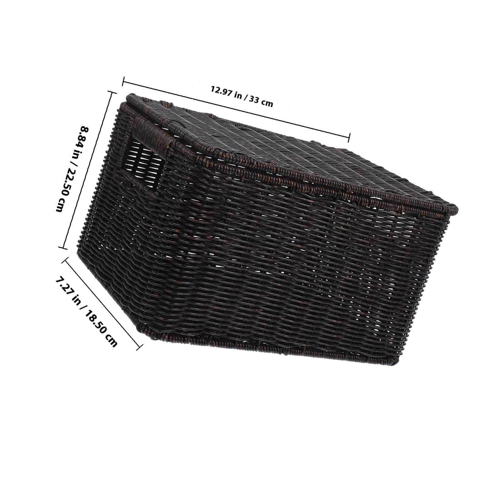 jojofuny Cesta Decorativa de Almacenamiento con Tapa, Caja de Almacenaje para Ropa y Objetos Diversos, Plástico E Hierro, Rectangular, Grande, Negra, para Armario y Hogar