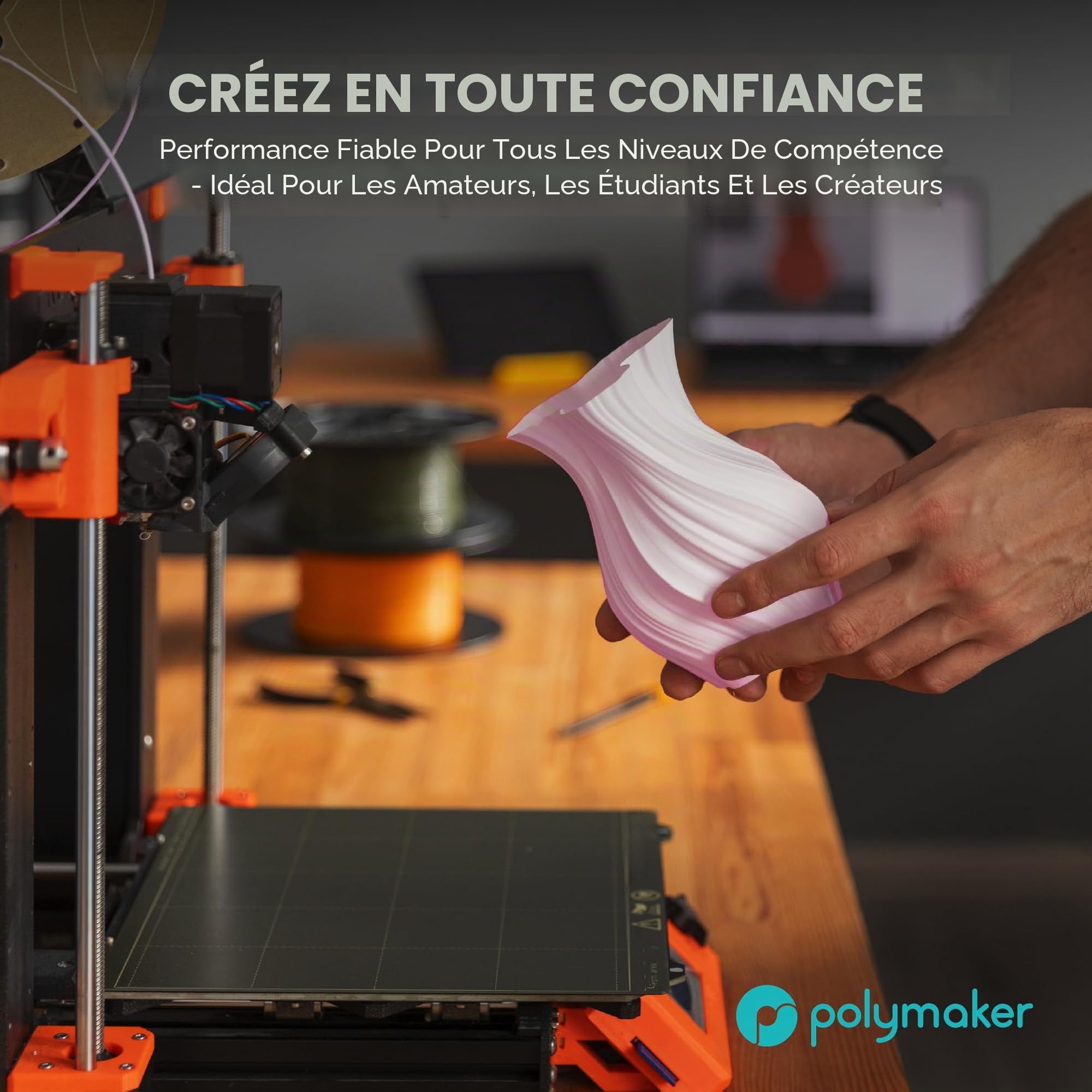 Polymaker 70828 PolyTerra PLA Filament PLA Faible teneur en Plastique 1.75 mm 1000 g Bleu Saphir 1 pc(s)