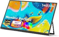 Monitor Portatil 18,5'', FHD 1080P Monitor Portátil Conectado Com USB C Dupla/HDMI, IPS Extensor De Tela para Notebook com VESA e Suporte de proteção, Plug and Play (18.5)