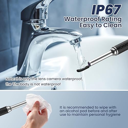 Miniatura 7 de Otoscopio con eliminación de cera de oído - Limpiador de oídos con cámara y luz - Herramienta de eliminación de cera de oídos con 1080P - Otoscopio