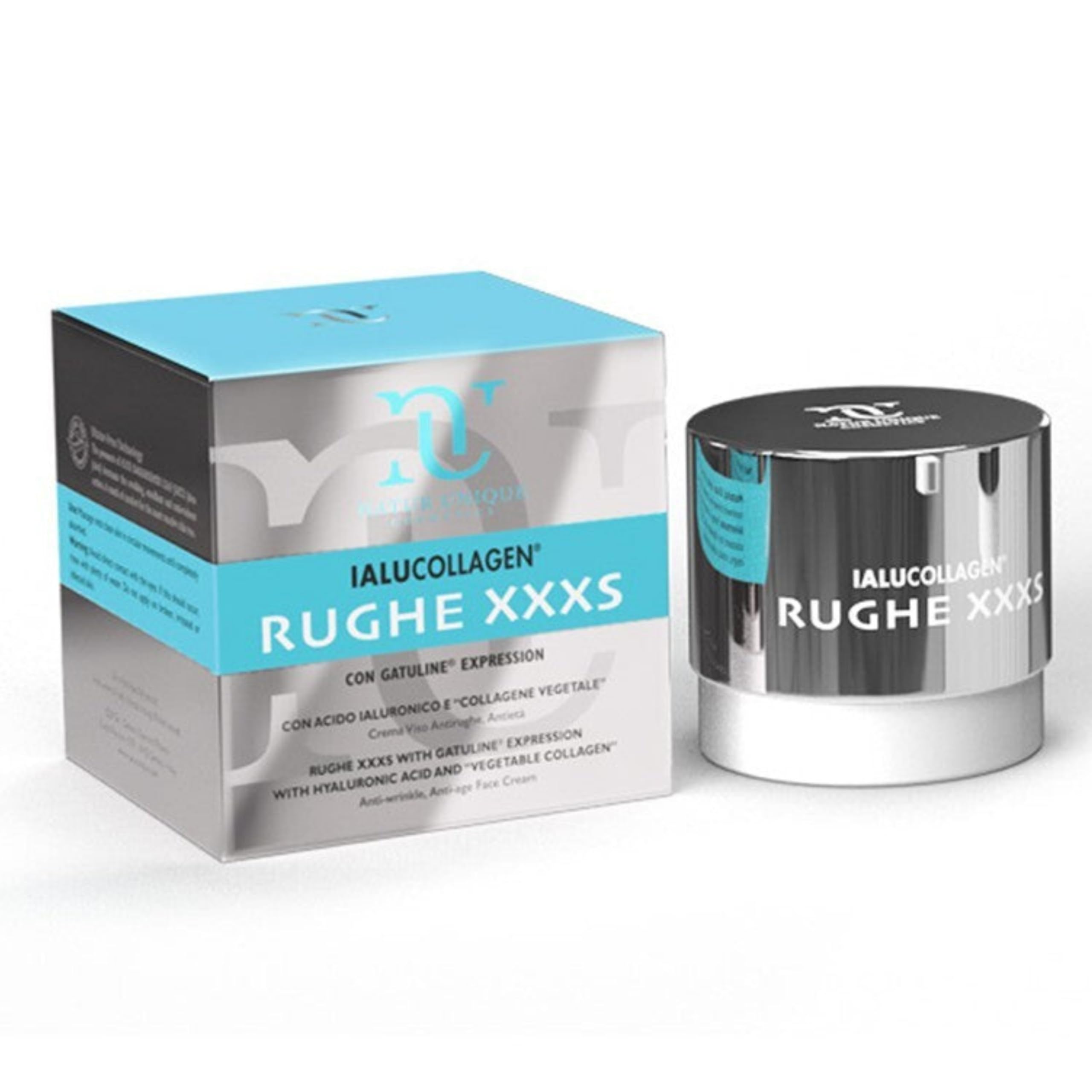 Natur Unique - IALUCOLLAGEN XXXS Crema Contorno Occhi | Contorno Occhi per pelli delicate, Minimizza Borse e Occhiaie, Rivitalizza e Illumina | Acido Ialuronico, Collagene Vegetale e Gatuline | 15 ml