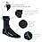 OMGear Neoprene Beach Booties - Anti-Slip Wetsuit Shoes 3mm Glued Blind Stitched Fin Socks (High Cut/Aqua, 2XL)