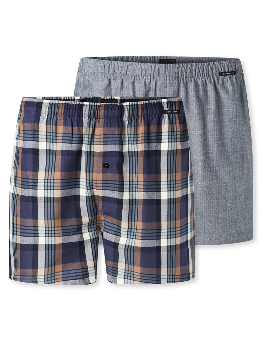 Schiesser Herren 2 Pack Boxershorts Baumwolle Web Multipack - Webboxer