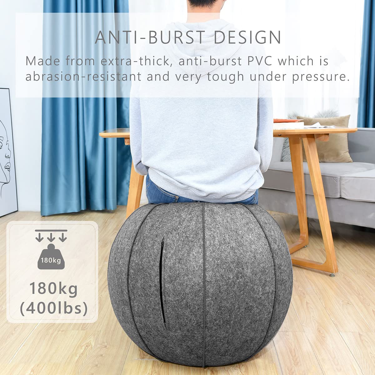 Copertura per Sedia Pilates Yoga Ball, Copertura per Sedia Exercise Ball, Copertura per Palla D'equilibrio, Coperture Protettive Antipolvere con Maniglia