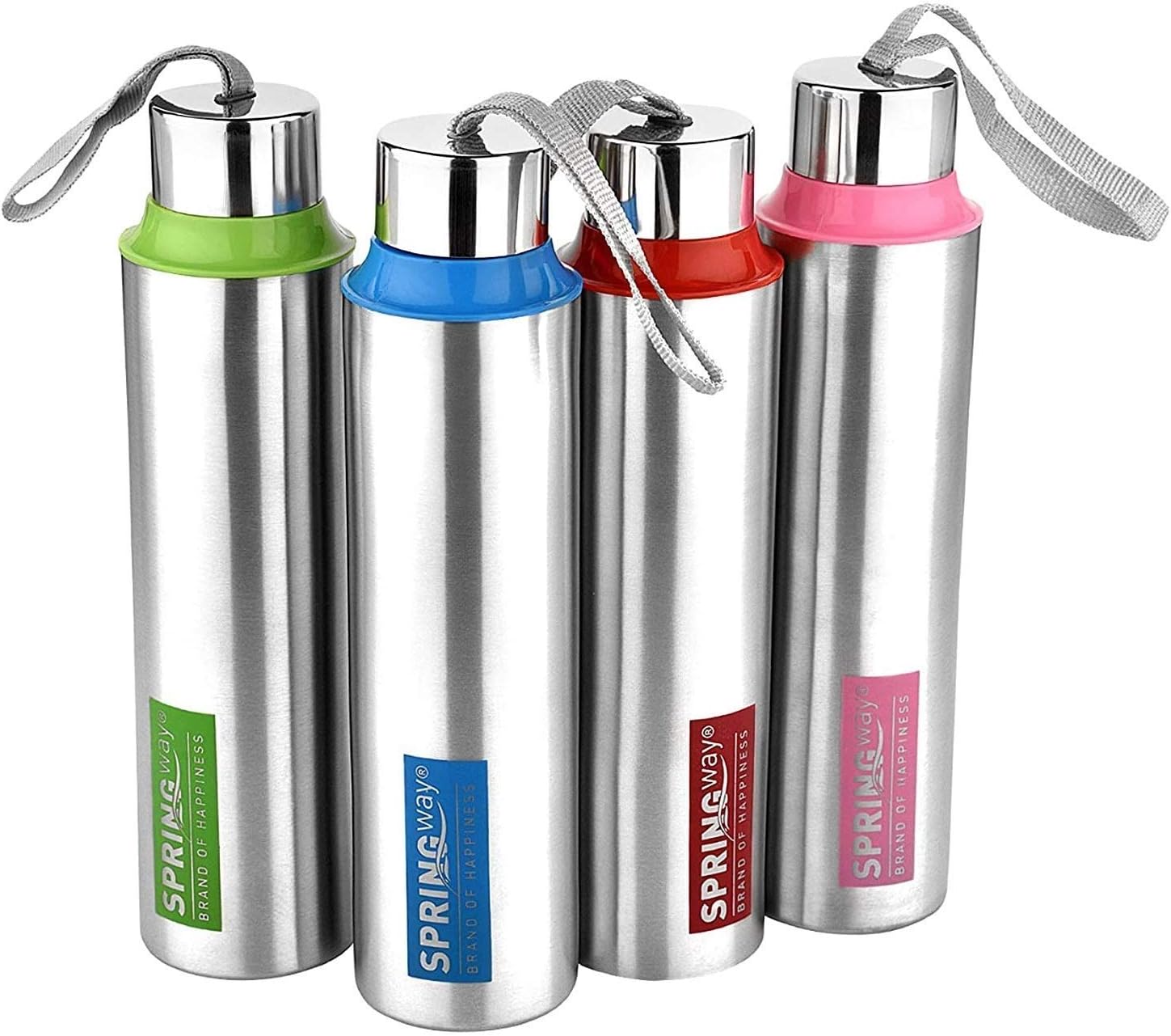 SPRINGWAY - Brand of HappinessEco Neer Oxy Stainless Steel Water Bottle 800ml Set of 4 (Steel)