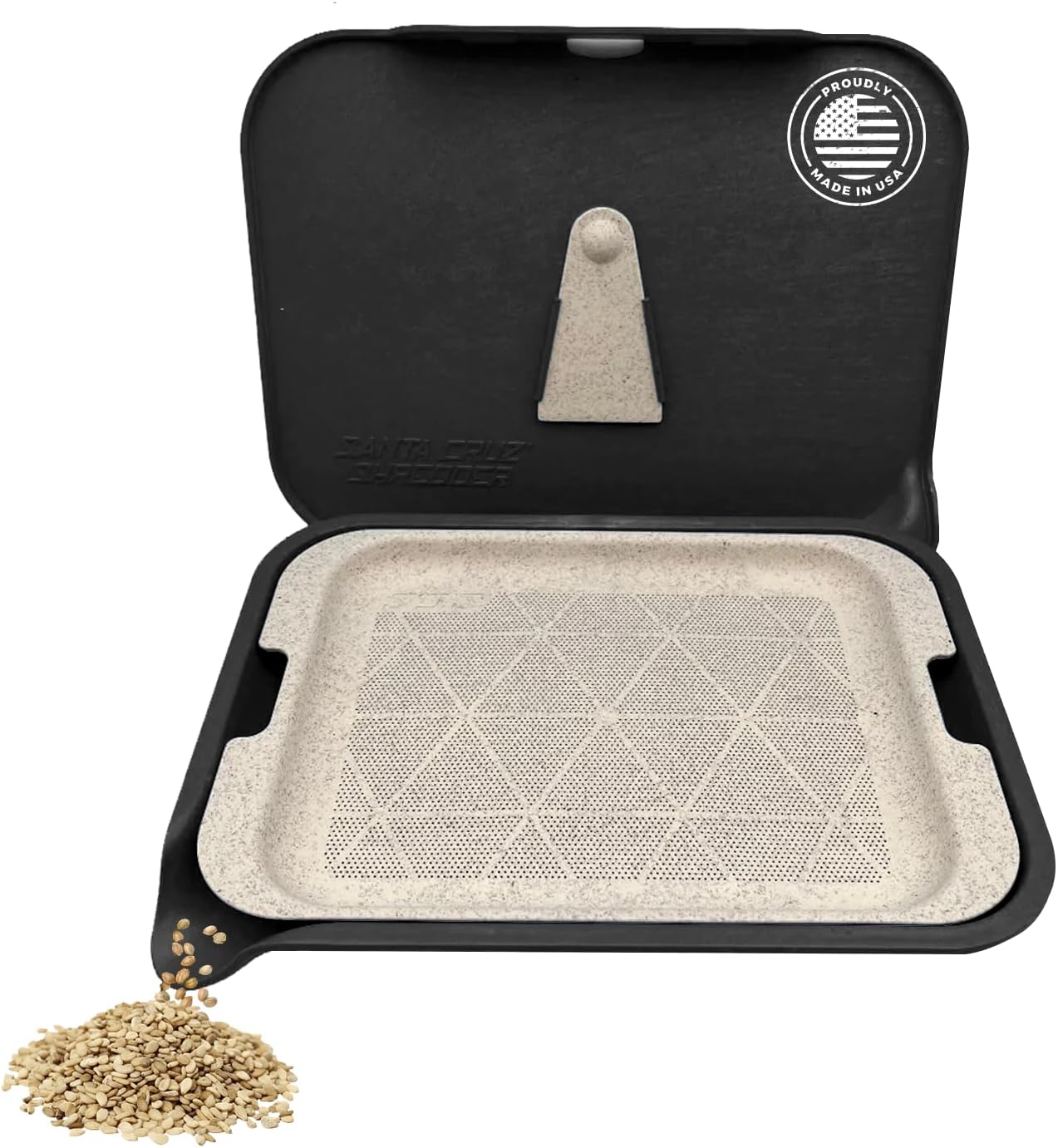 Santa Cruz Shredder Tray Kit With Spout For Easy Filling Smooth Rounded Edges - Small(Black)