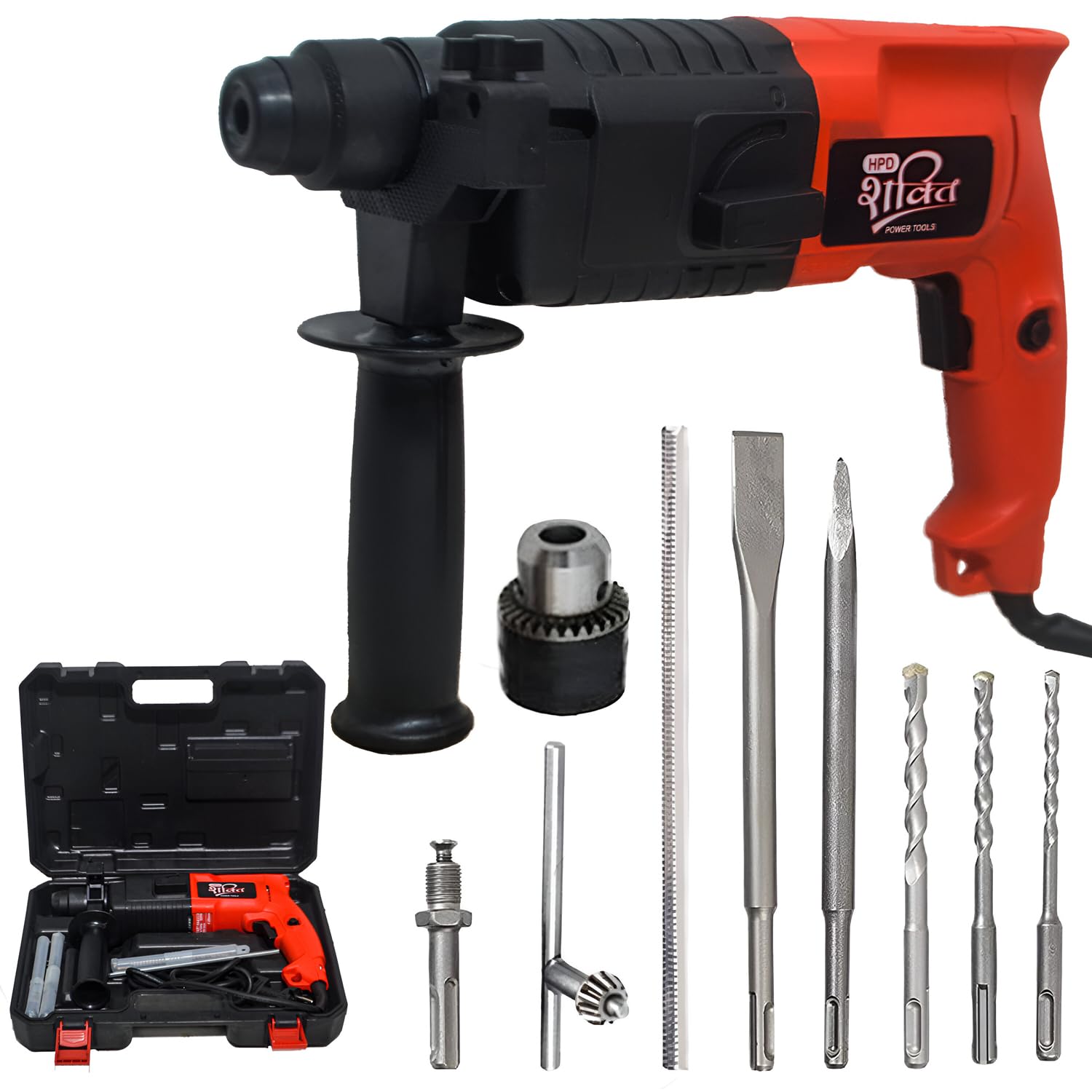 HPD Shakti 20mm Rotary Hammer With FREE 13mm Chuck, Adaptor, 3 Drill Bits And Ruler | Two Mode Function Professional Quality Full Copper Heavy Motor RED 2-20 (B095KDYY7W) Amazon Price History, Amazon Price Tracker