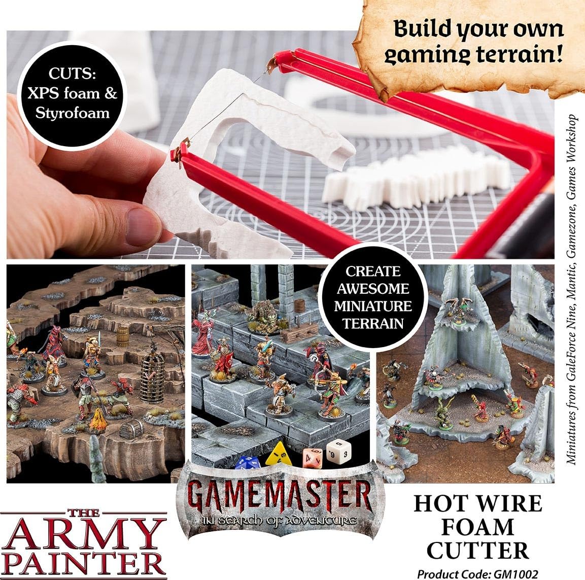 The Army Painter | Coupe-mousse à fil chaud Gamemaster | Coupe-mousse à fil chaud | Outil de découpe de feuille de mousse pour la construction de jeux de rôle
