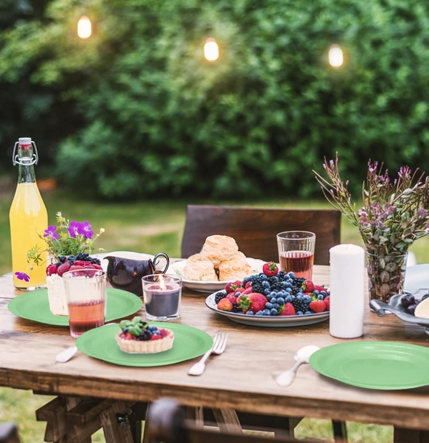 SietDESEO 50 PCS Sage Green Paper Plates 10 Inch Large Disposable Plates Dessert Plates Sage Dinner Plates for Wedding Baby Shower Birthday Party Supplies - Image 7