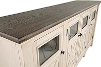 Vista 25 de Diseño de firma por Ashley Bolanburg - Soporte extra grande para TV, para televisores de hasta 72", 3 gabinetes, estantes de almacenamiento