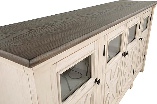 Miniatura 25 de Diseño de firma por Ashley Bolanburg - Soporte extra grande para TV, para televisores de hasta 72", 3 gabinetes, estantes de almacenamiento