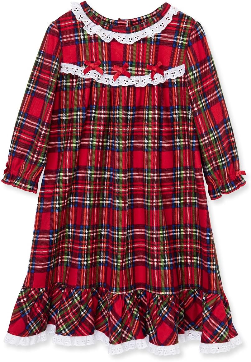 Little Me Clothes for Baby Boys' and Girls' Christmas Matching Plaid Pajamas and Nightgowns, 3 Months up to Girls 10