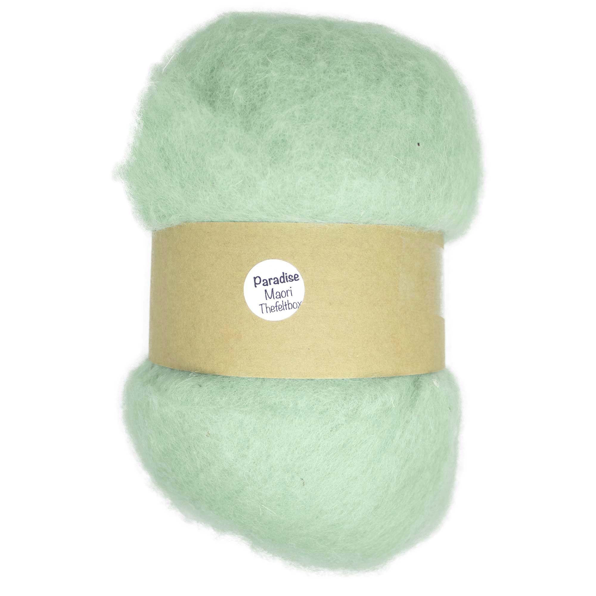 Green Carded Wool for Needle & Wet Felting 100g Batt – Maori Paradise