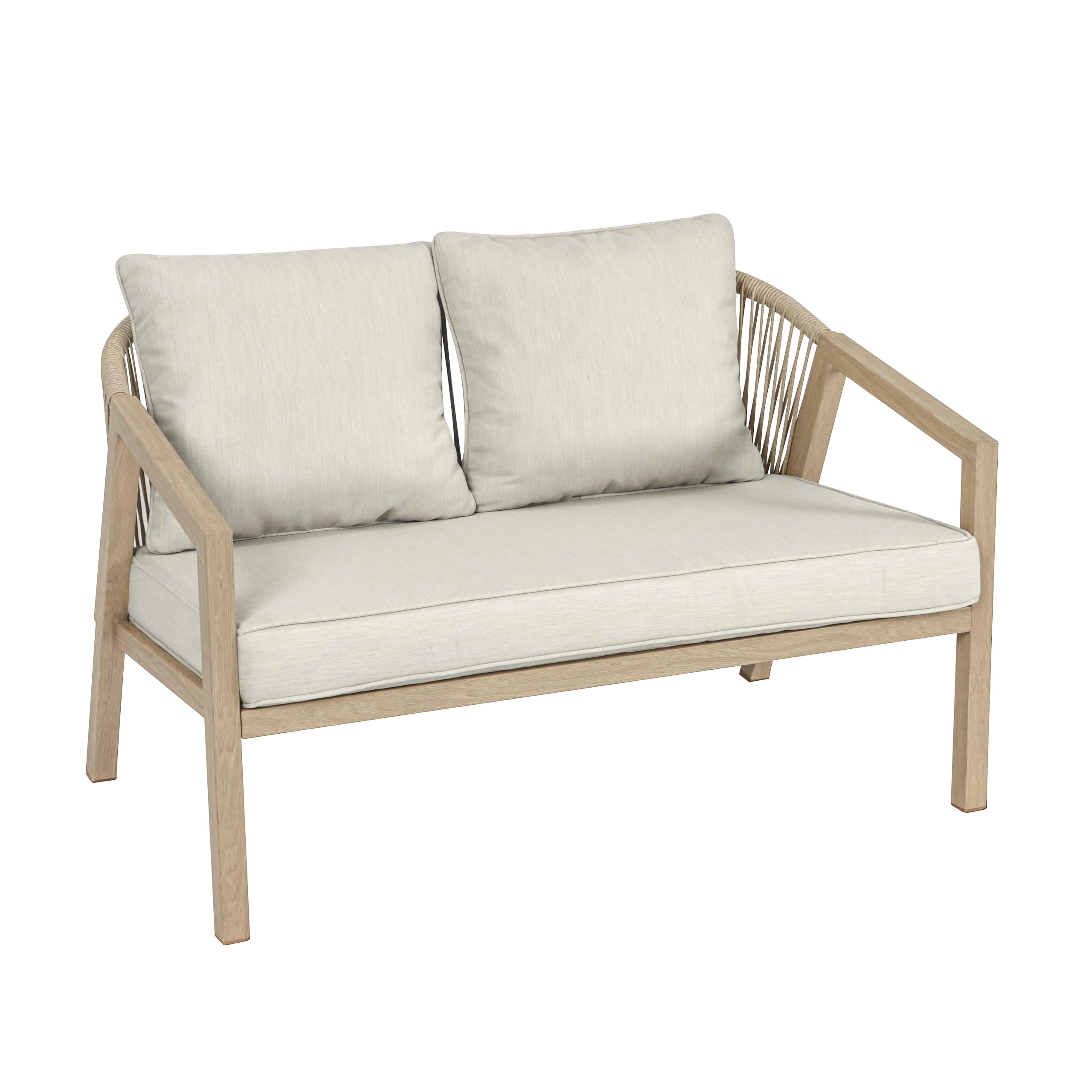 Koll Living Lounge-Set Amber | Outdoor Sitzgruppe mit Gartensofa, Gartensesseln & Tisch | Stahlgestellt in Holzoptik | Wetterfest & UV-beständig | Mix & Match Gartenlounge Beige/Braun