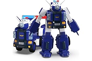 Super Wings 7" Paul's Police Cruiser with 2" Transform-a-Bot Paul Mini Figure:...