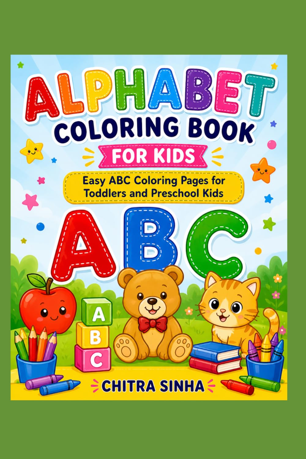 alphabet coloring book for kids: Easy ABC Coloring Pages for Toddlers and Preschool Kids