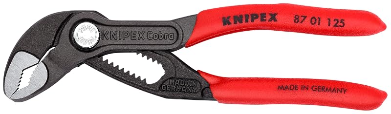 Alicate Bomba d’Água KNIPEX Cobra 87 01 125 SBA 12,7 cm em Aço Cromo-Vanádio