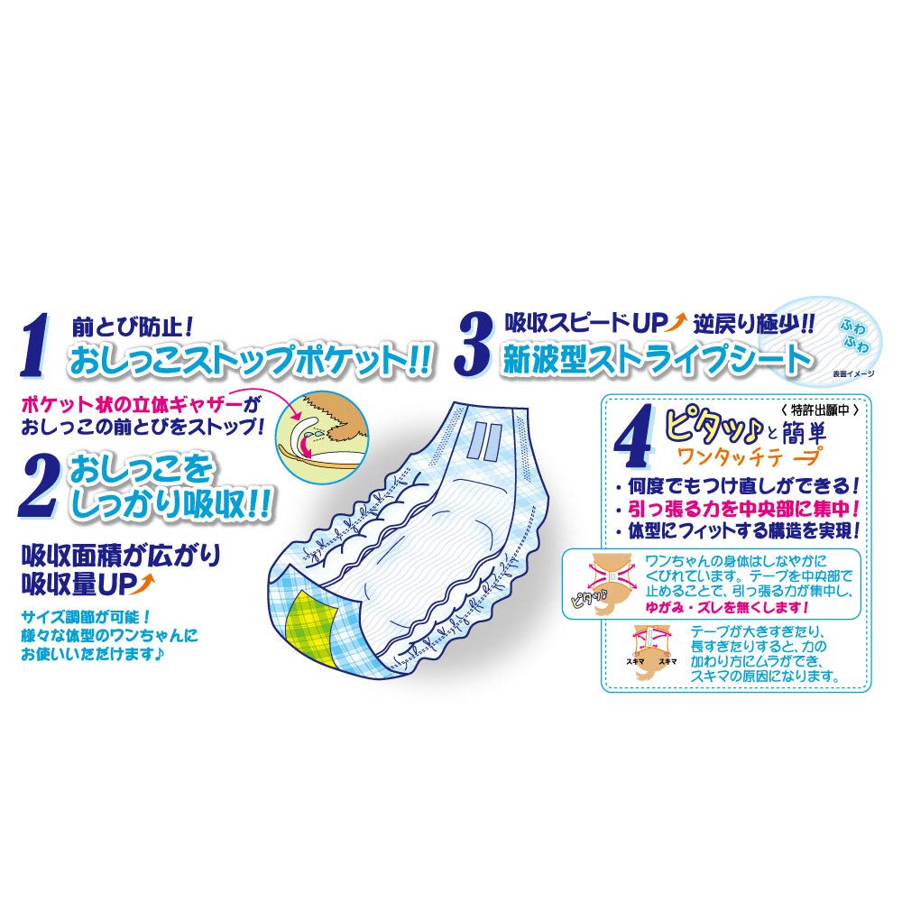 Amazon | P.one 男の子のためのマナーおむつ おしっこ用 大型犬 8枚