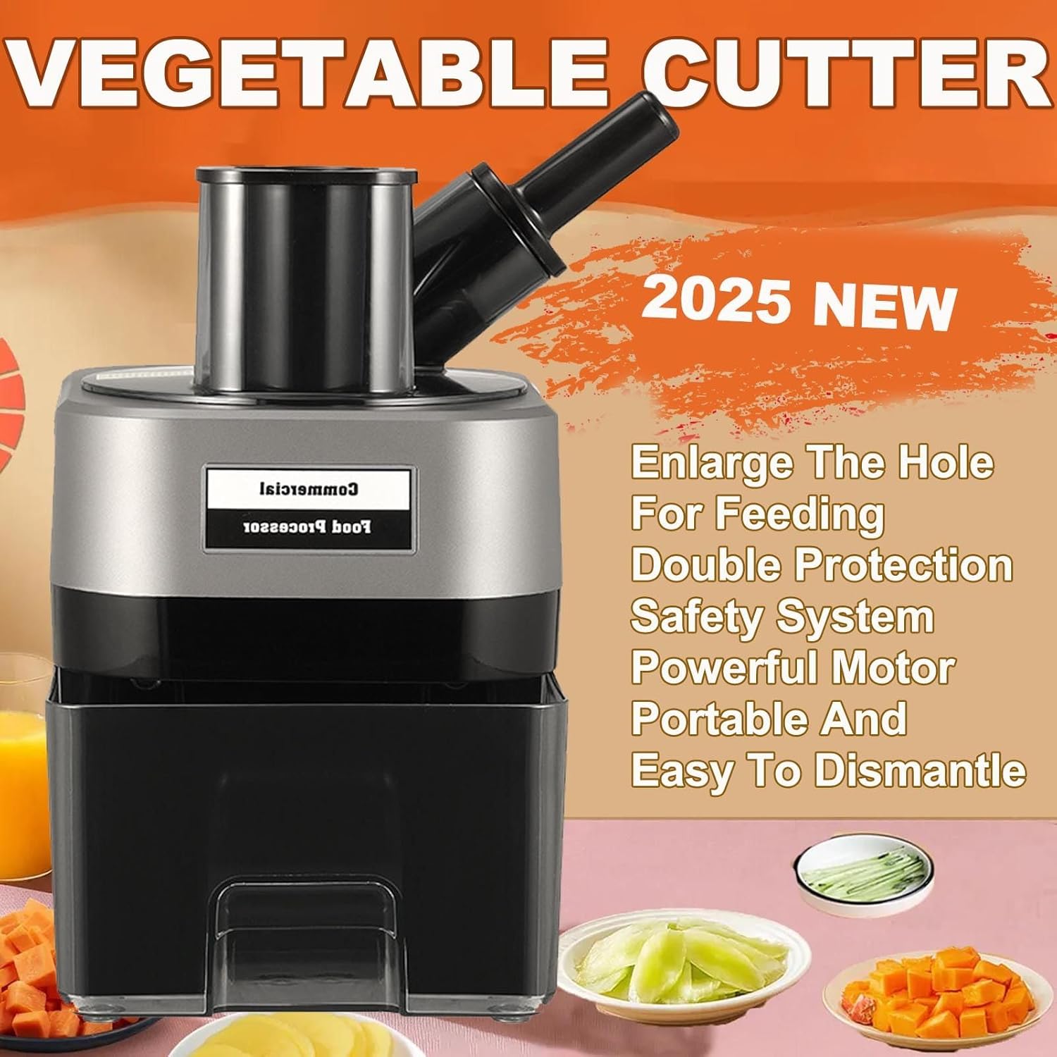 Electric Vegetable Chopper,Multi-Function Food Chopper, 100w Electric Dicer Slicer Shredder & Veggie Processor with Wide-Mouth Feed Chute - 4 Styles for Every Kitchen Need B3in1