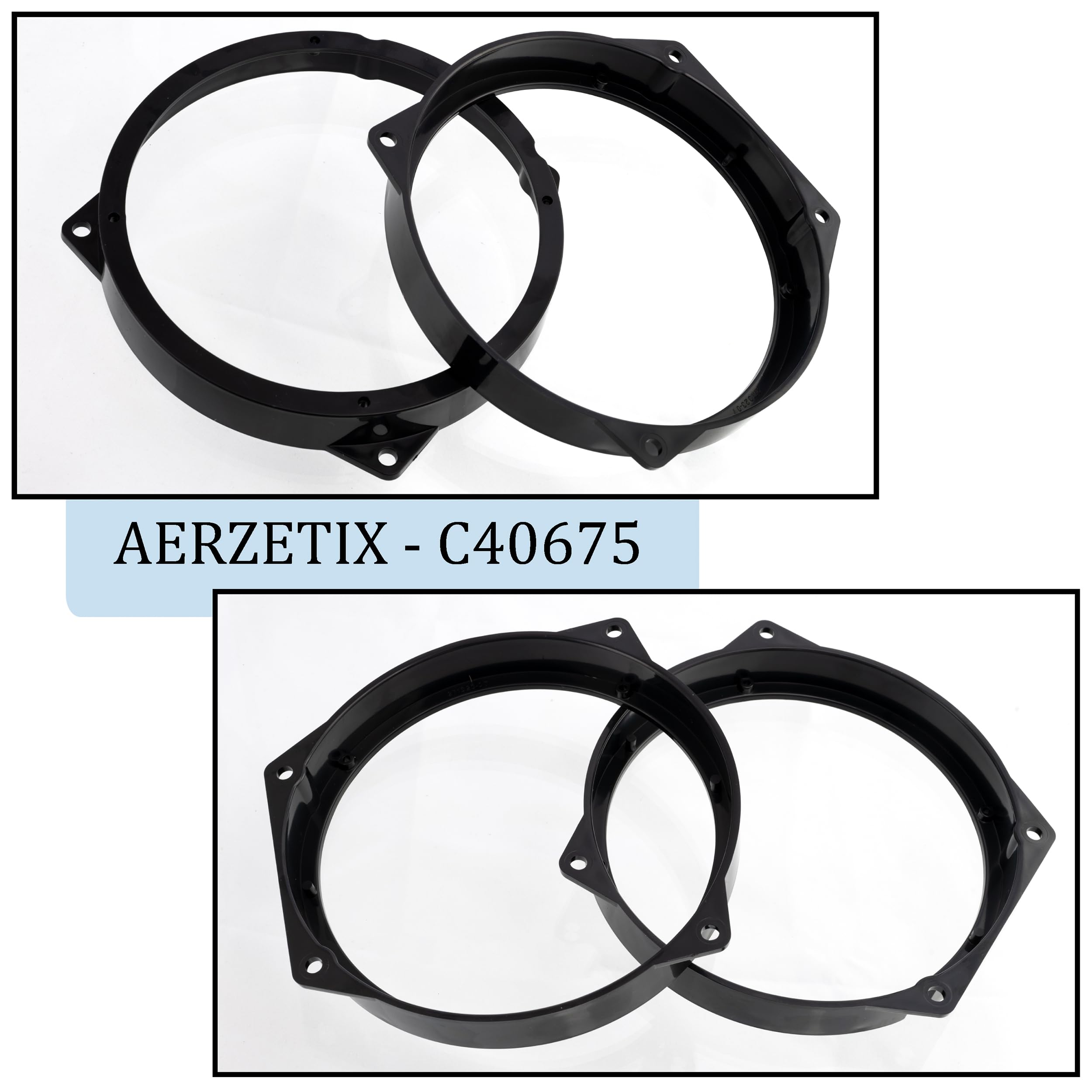 AERZETIX - C40675 - Juego de 2 Adaptadores/soportes para altavoces de coche Ø165mm - lado de montaje: puertas delanteras - compatible con BMW Mini Cabrio (R52) Mini Cooper (R53) Mini One (R50)